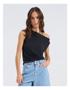 Free Life Draping Neck Top in Black