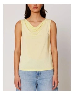 Free Life Draping Neck Top in Lemon