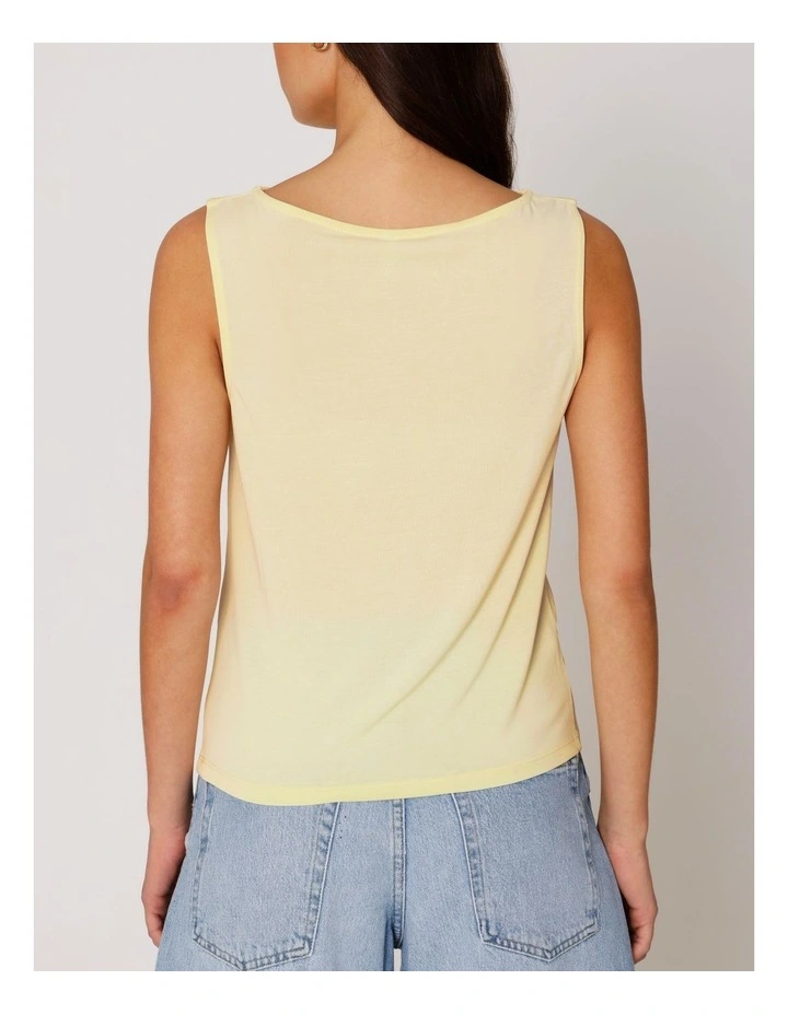 Free Life Draping Neck Top in Lemon image 3