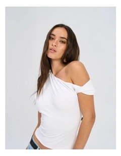 Live Life Cotton Off Shoulder Top in White