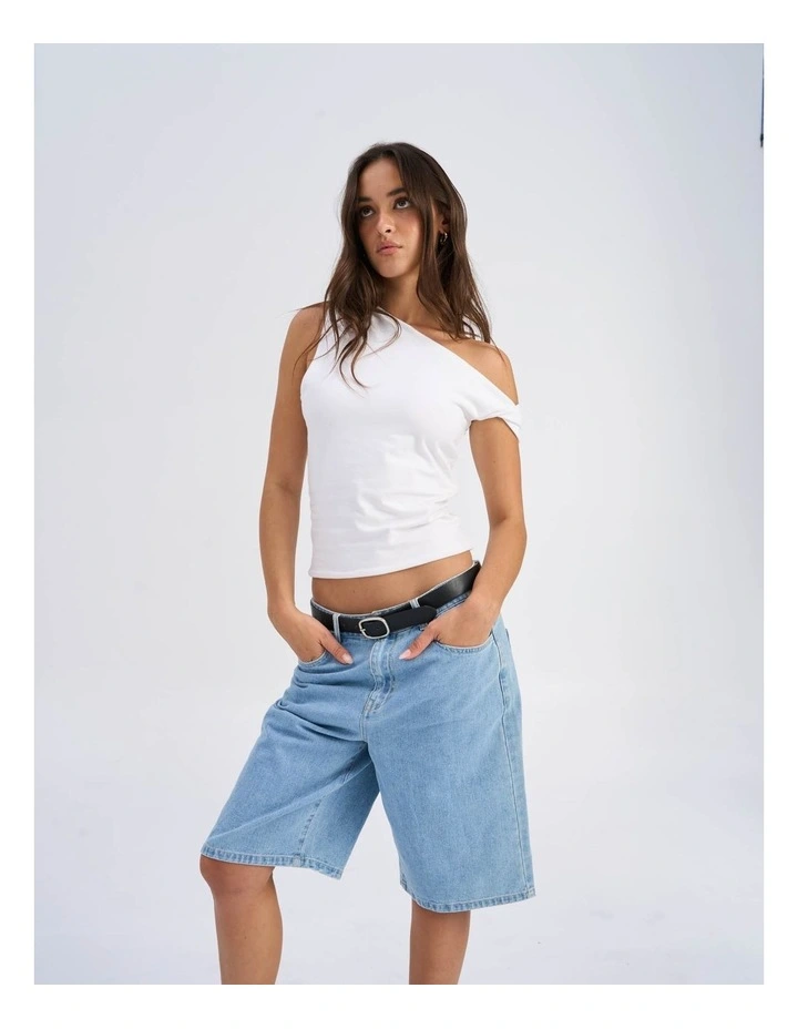 Live Life Cotton Off Shoulder Top in White image 2