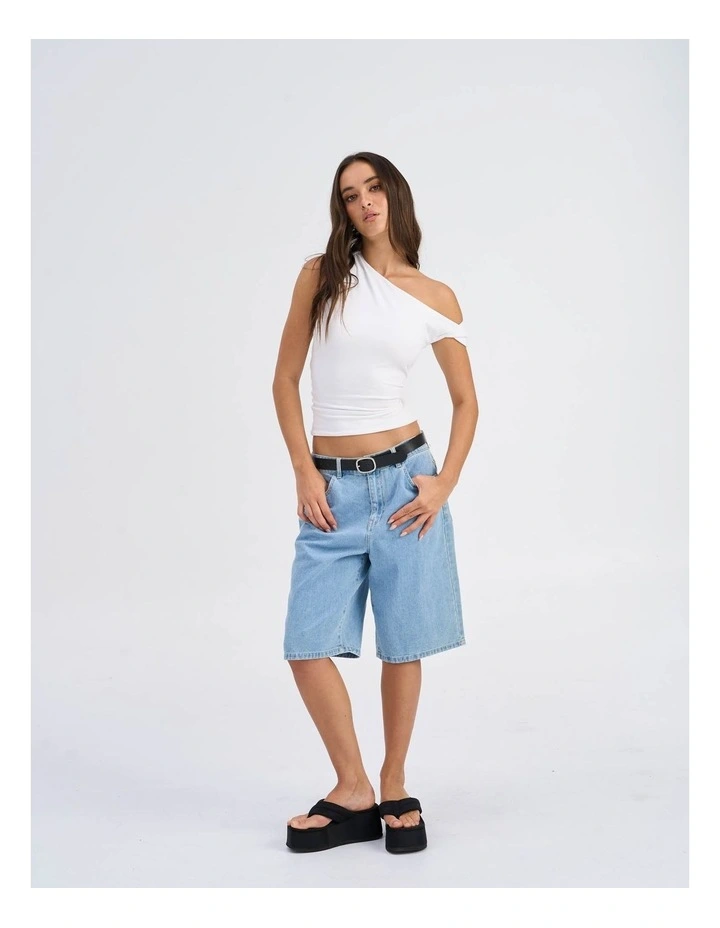 Live Life Cotton Off Shoulder Top in White image 4