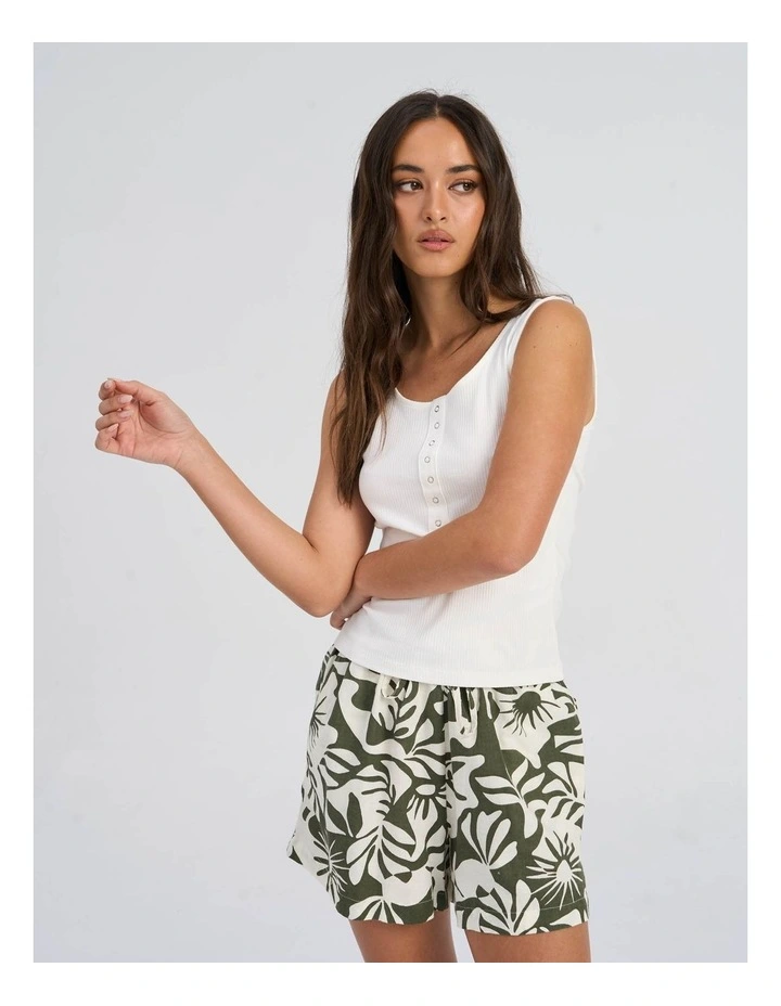 Simple Life Button Top in White image 2