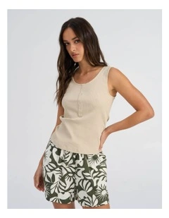 Simple Life Button Top in Grey