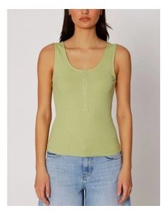 Simple Life Button Top in Light Green