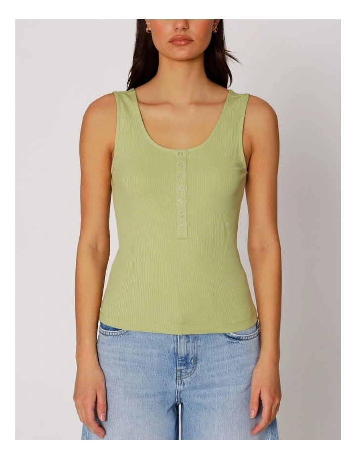 Simple Life Button Top in Light Green image 1
