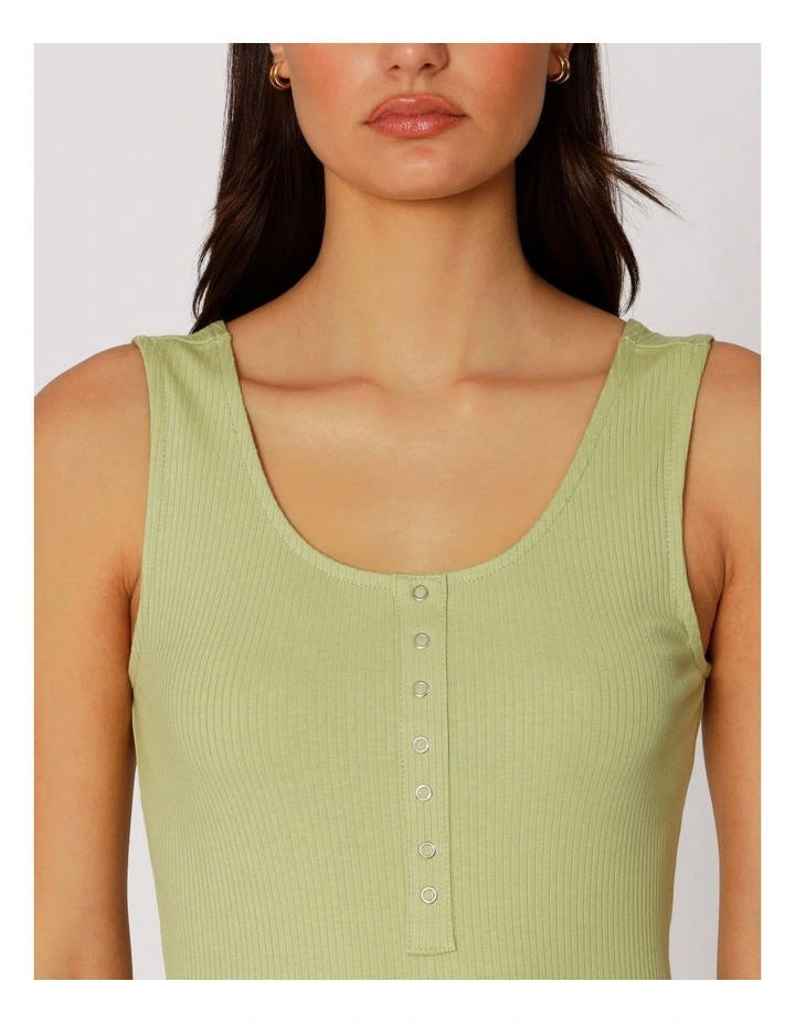 Simple Life Button Top in Light Green image 2