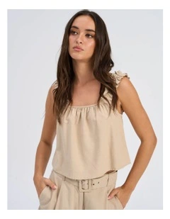 Jakiri Linen Short Singlet in Natural