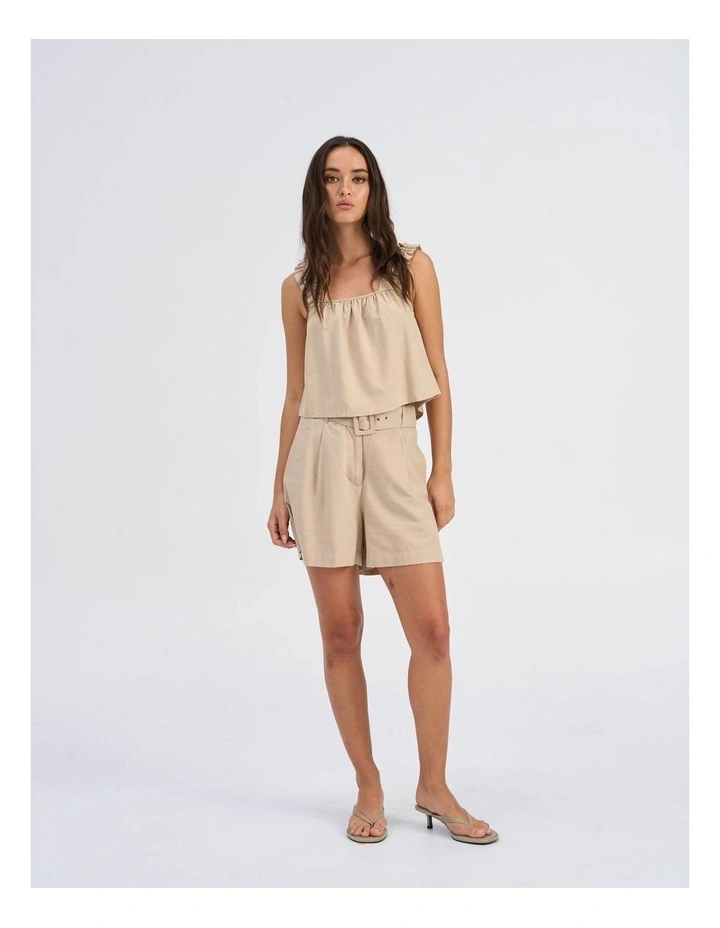 Jakiri Linen Short Singlet in Natural image 2