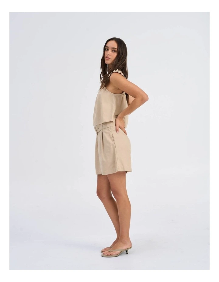 Jakiri Linen Short Singlet in Natural image 3