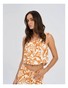 Jakiri Linen Short Singlet in Orange