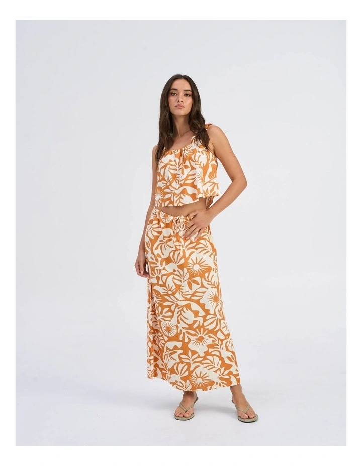 Jakiri Linen Short Singlet in Orange image 3