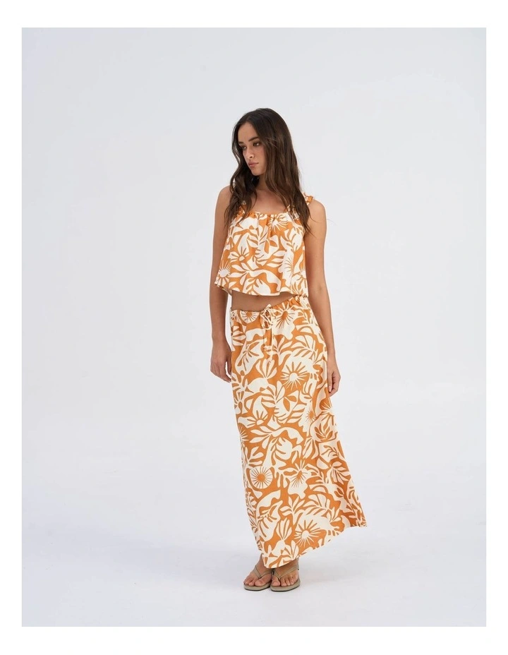 Jakiri Linen Short Singlet in Orange image 4