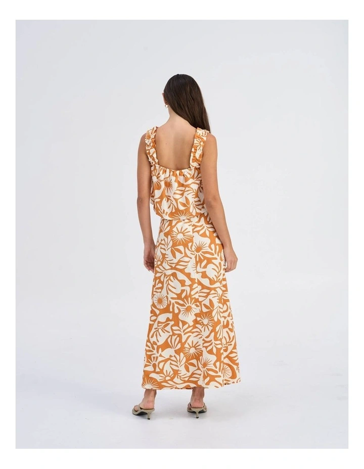 Jakiri Linen Short Singlet in Orange image 6