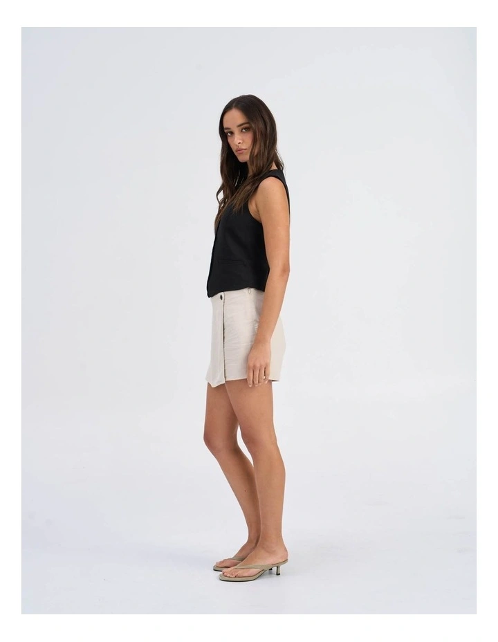 Caro Linen Blend Vest in Black image 5