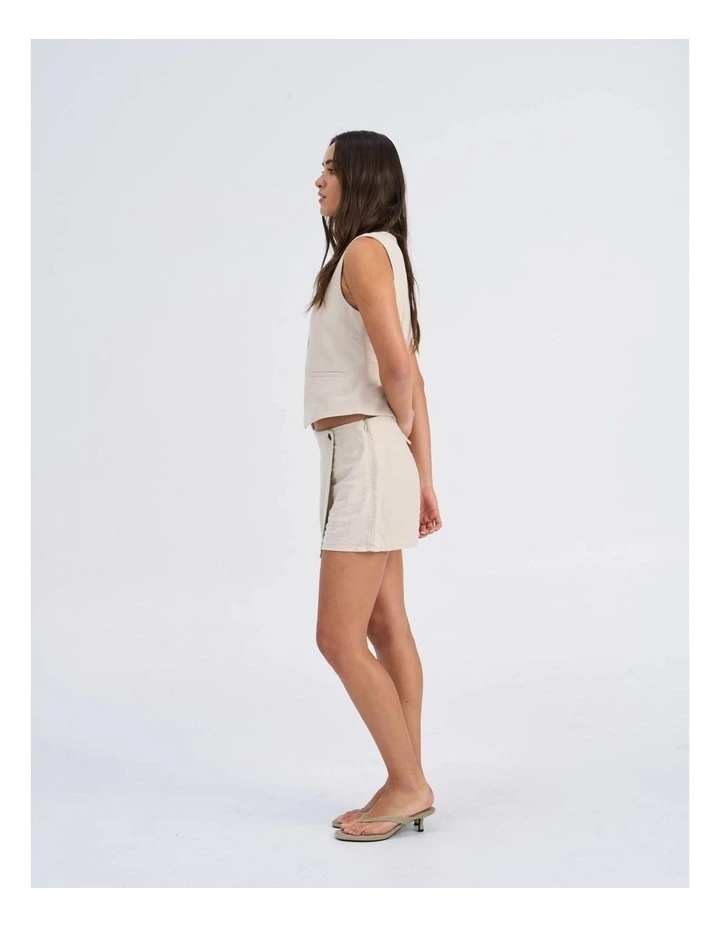 Caro Linen Blend Vest in Stone image 3