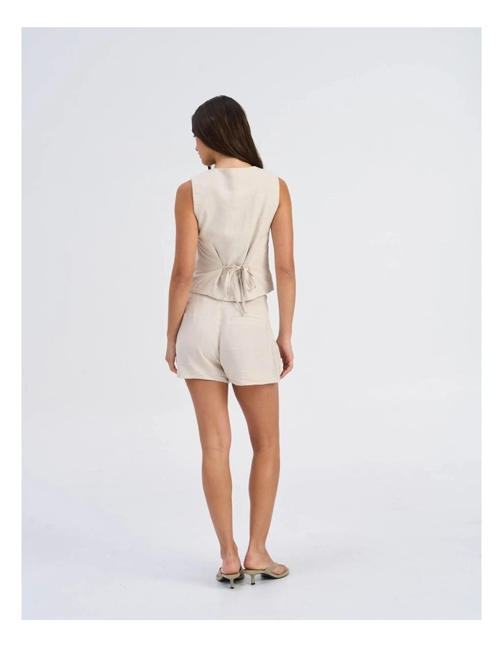 Caro Linen Blend Vest in Stone image 4