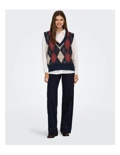Noeme Life Knitted V-Neck Vest in Navy