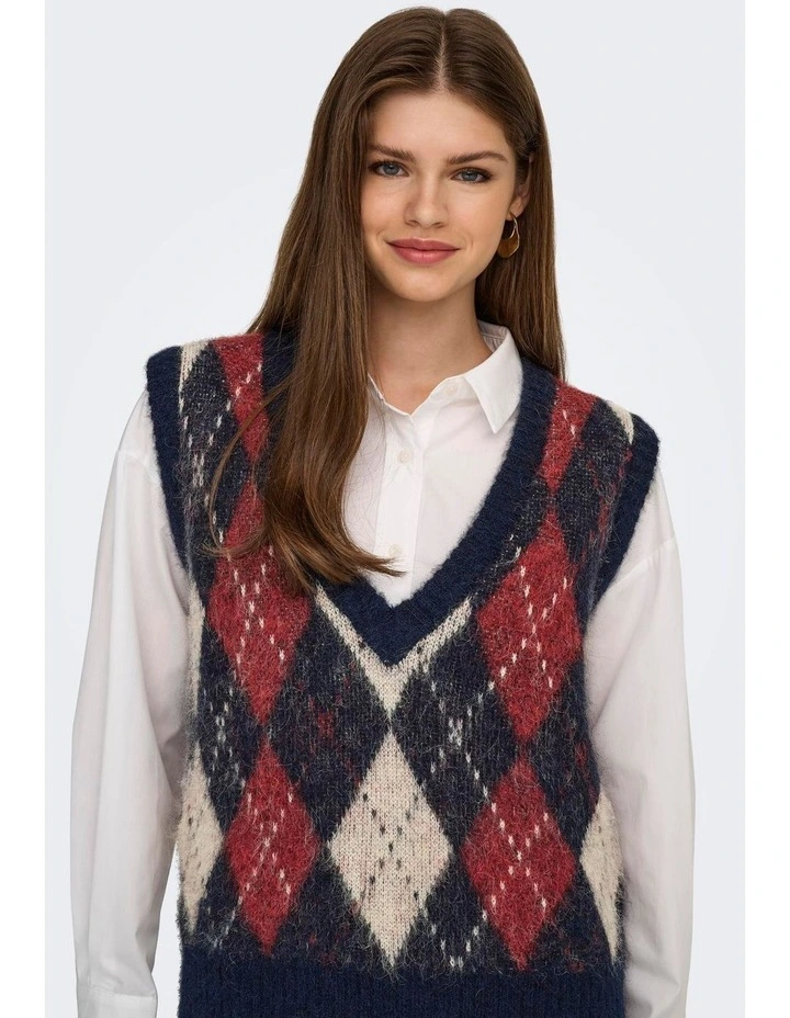 Noeme Life Knitted V-Neck Vest in Navy image 2