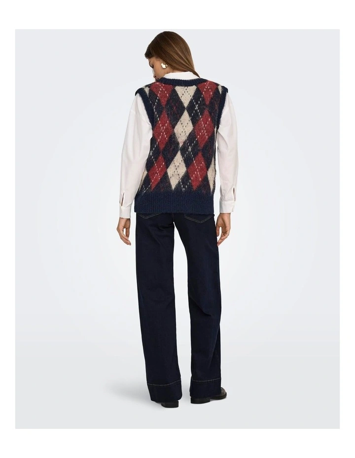 Noeme Life Knitted V-Neck Vest in Navy image 3