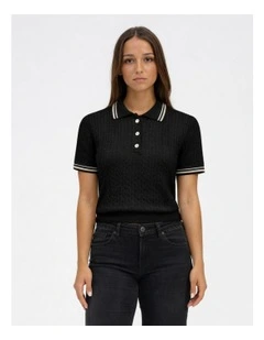 Canton Polo Knit in Black