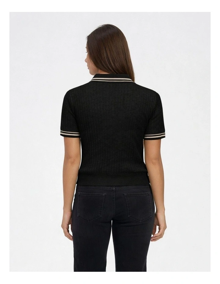 Canton Polo Knit in Black image 2