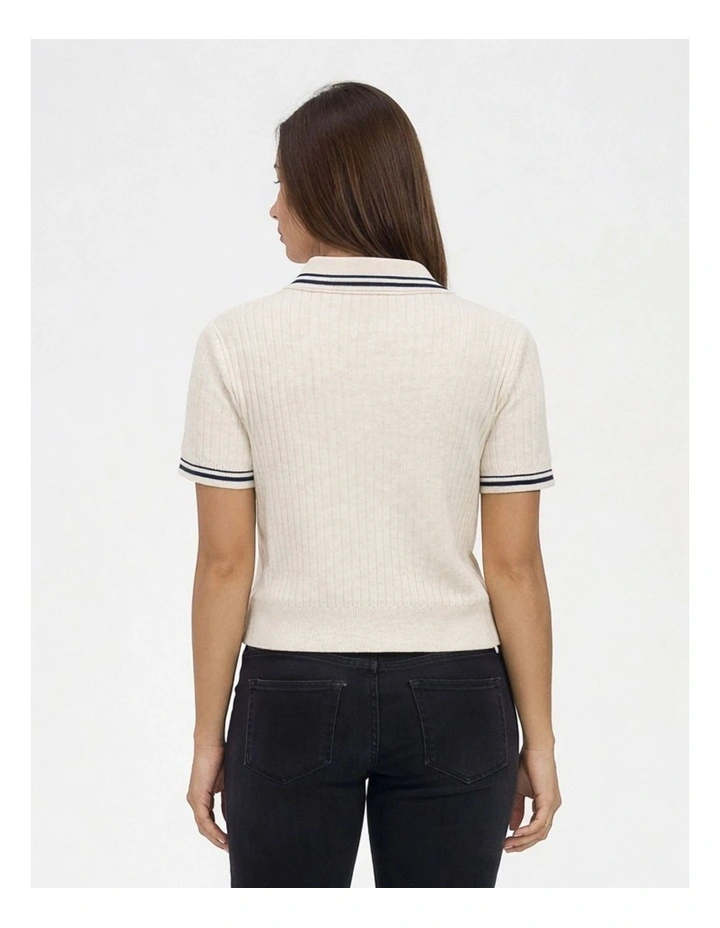 Canton Polo Knit in Natural image 2