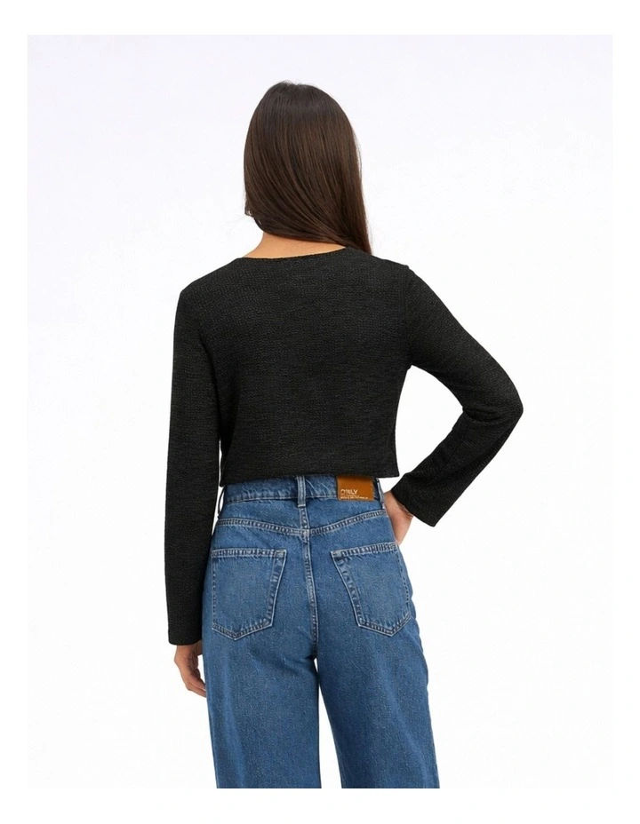 Bella Long Sleeve Top in Black image 2