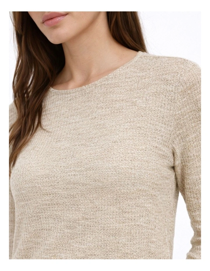 Bella Long Sleeve Top in Natural image 3