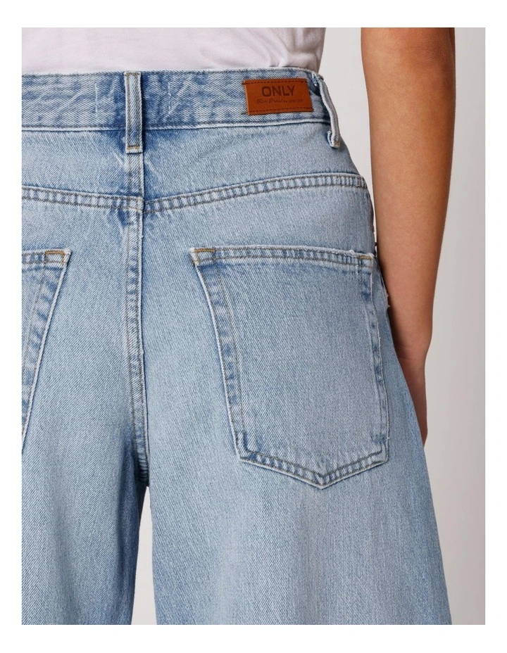 Taylor High Waisted Barrel Jeans in Light Blue Denim image 4
