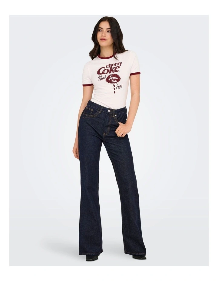 Juicy High Waisted Flared Jeans in Denim Blue image 3