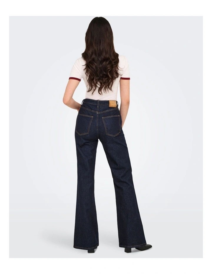 Juicy High Waisted Flared Jeans in Denim Blue image 4