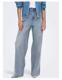 Hope High Waisted Wide Jeans in Light Blue Denim