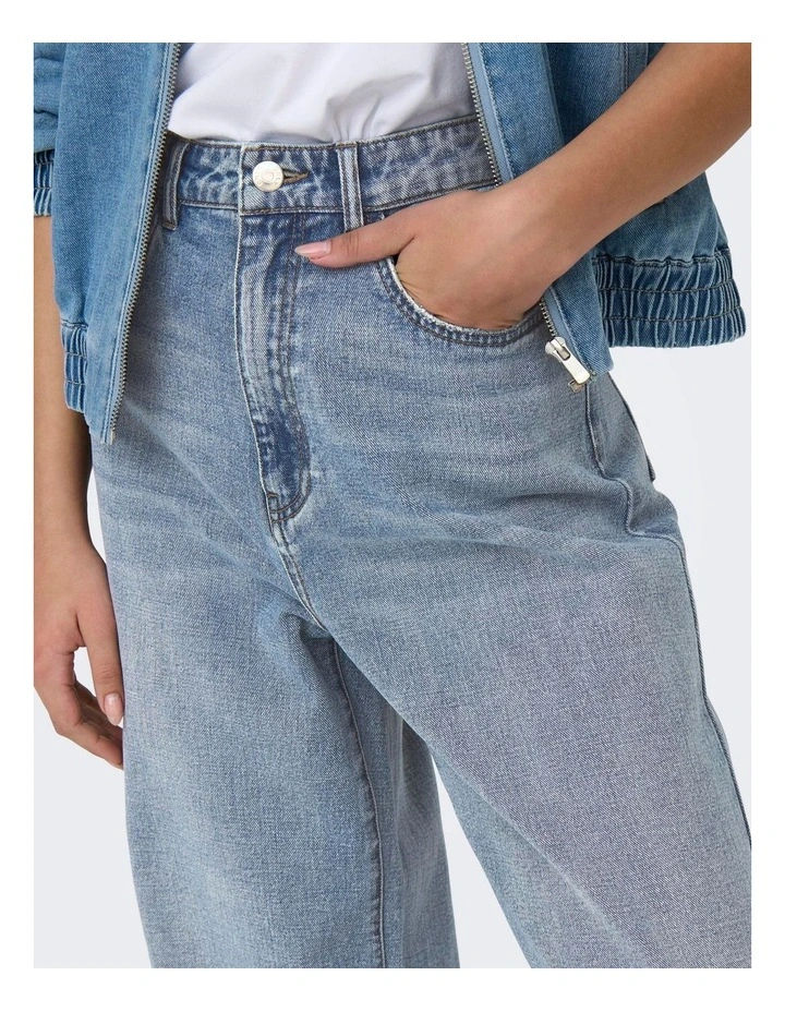 Hope High Waisted Wide Jeans in Light Blue Denim image 2