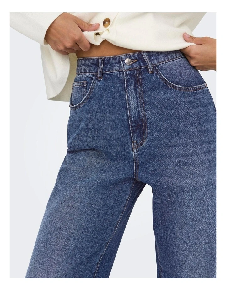 Hope High Waisted Wide Jeans in Medium Blue Denim image 2