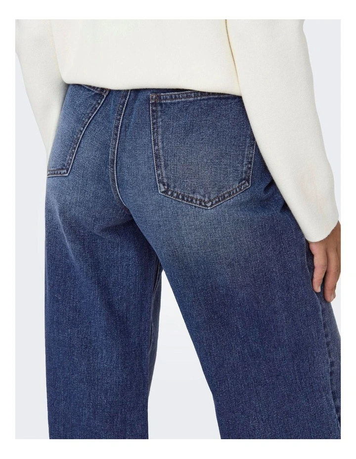 Hope High Waisted Wide Jeans in Medium Blue Denim image 3