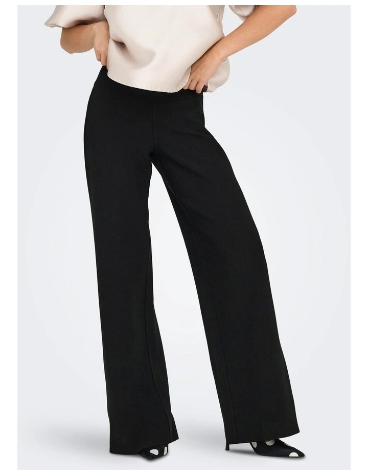 Clever Life High Waisted Wide Pants in Black image 1
