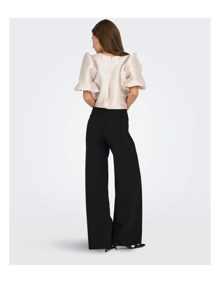 Clever Life High Waisted Wide Pants in Black image 3