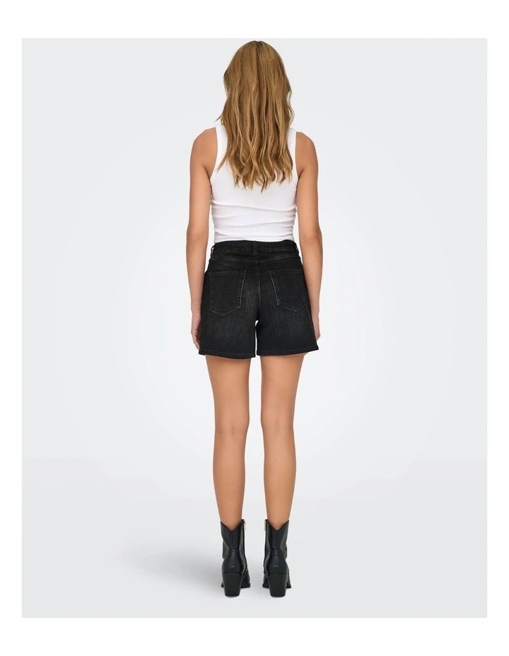 Gianna Mid Waist Belted Shorts in Washed Black image 5