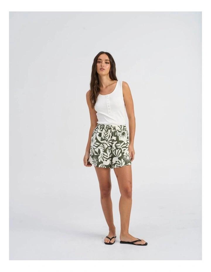 Jakiri Linen Shorts in Olive image 1