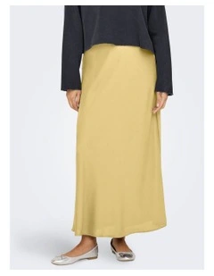 Chigo Ankle Satin Skirt in Yellow