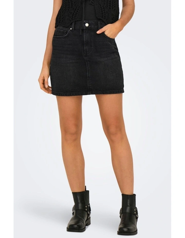Stella Denim Mini Skirt in Black image 1