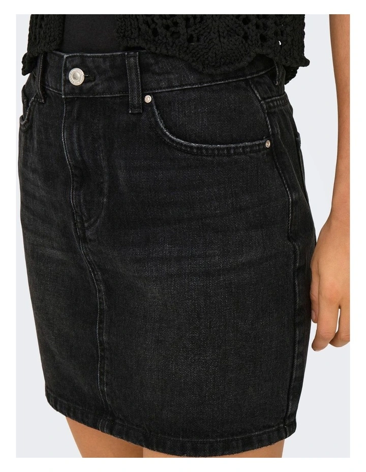 Stella Denim Mini Skirt in Black image 2