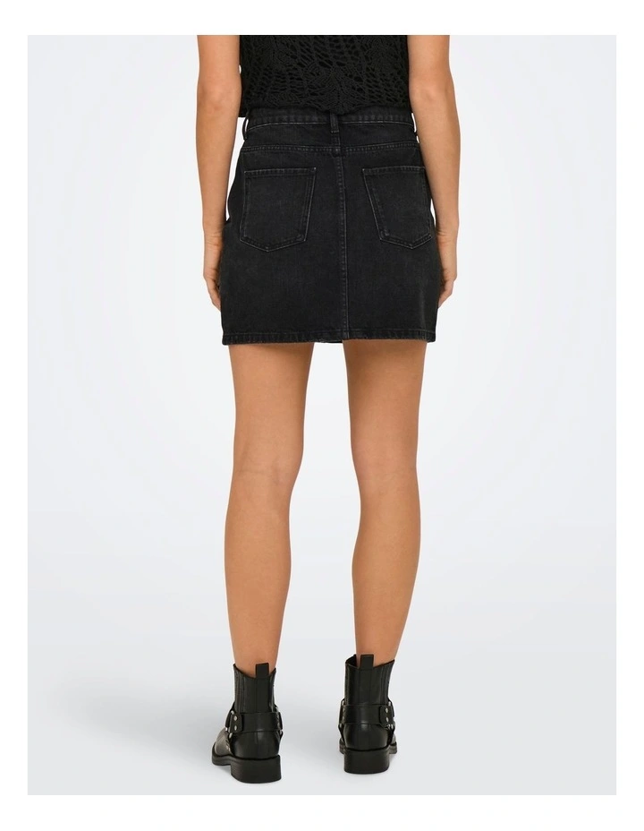 Stella Denim Mini Skirt in Black image 3