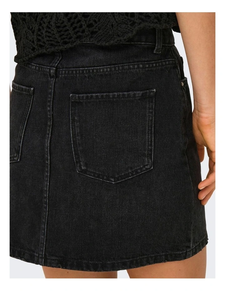Stella Denim Mini Skirt in Black image 5
