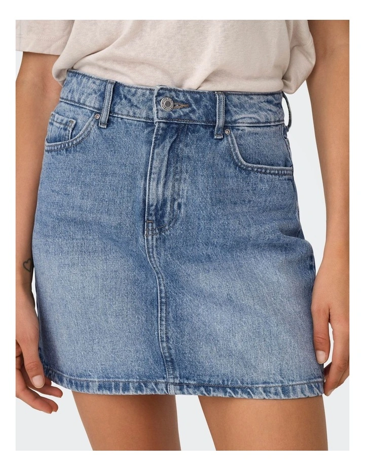Stella Denim Mini Skirt in Light Blue image 2