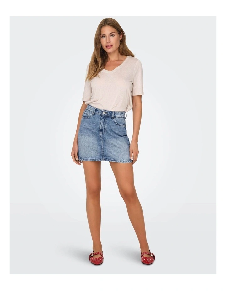 Stella Denim Mini Skirt in Light Blue image 3