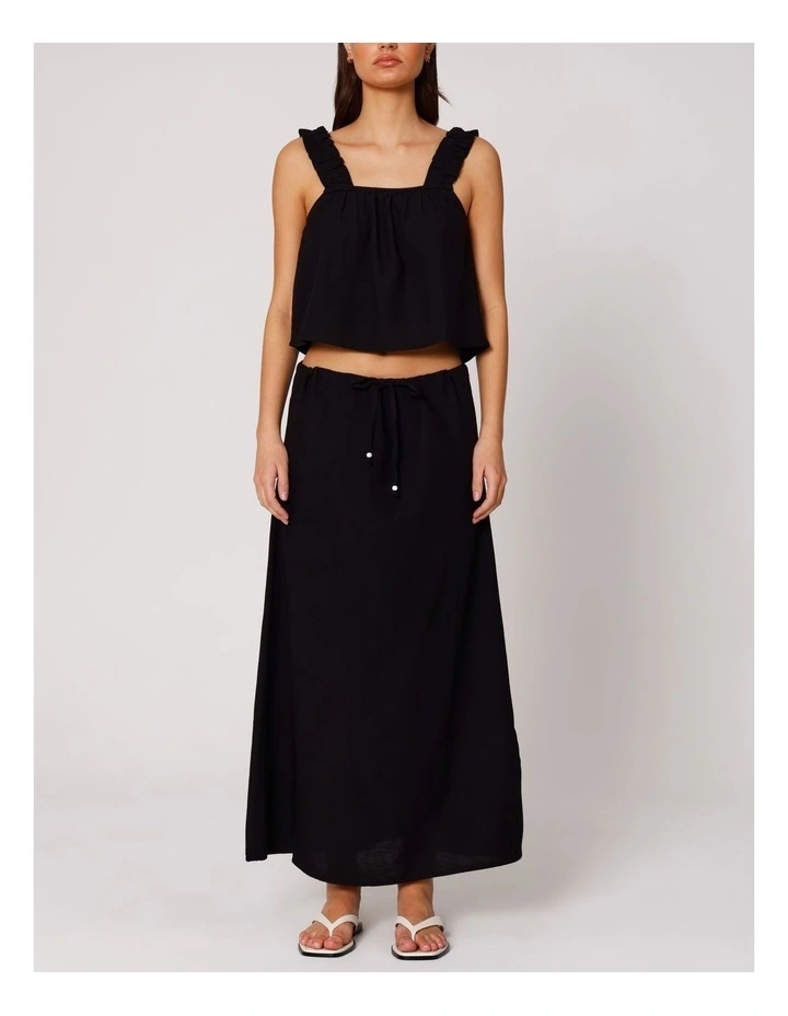 Jakiri Linen Maxi Skirt in Black image 1