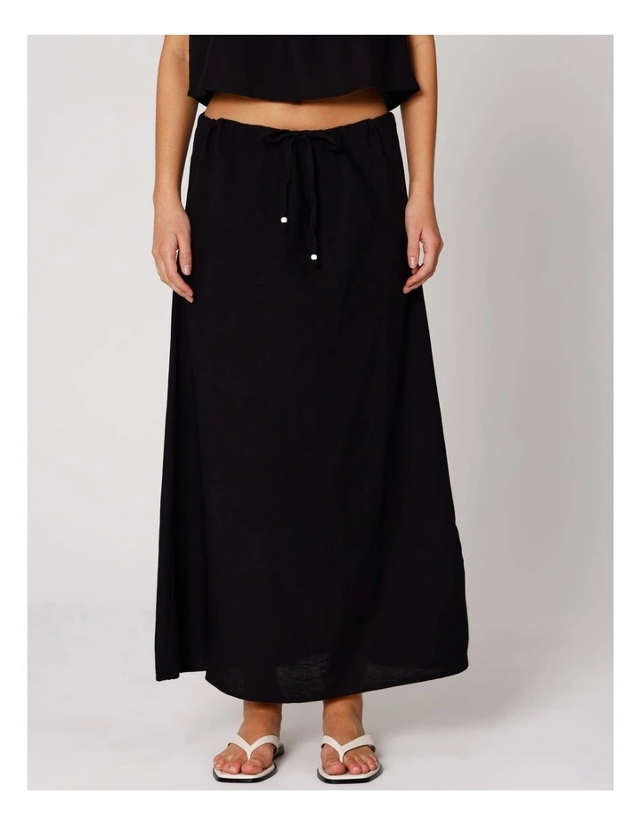 Jakiri Linen Maxi Skirt in Black image 2