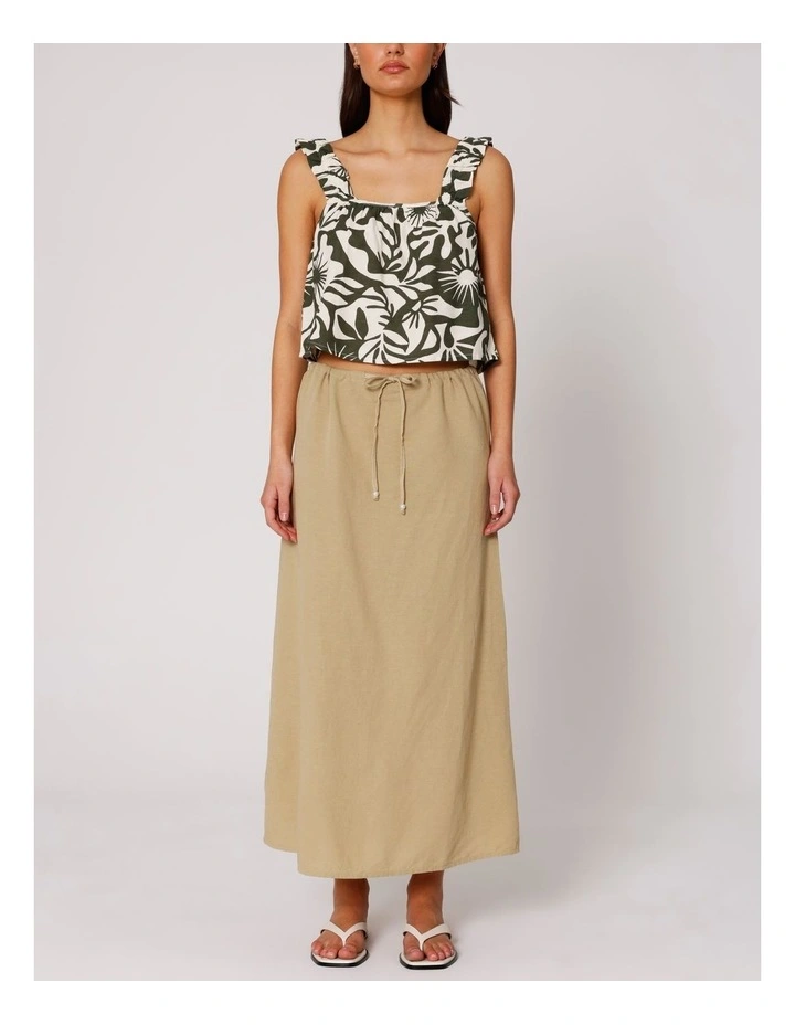 Jakiri Linen Maxi Skirt in Humus image 1